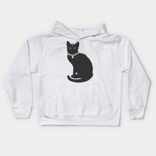 Fancy Black Cat Kids Hoodie